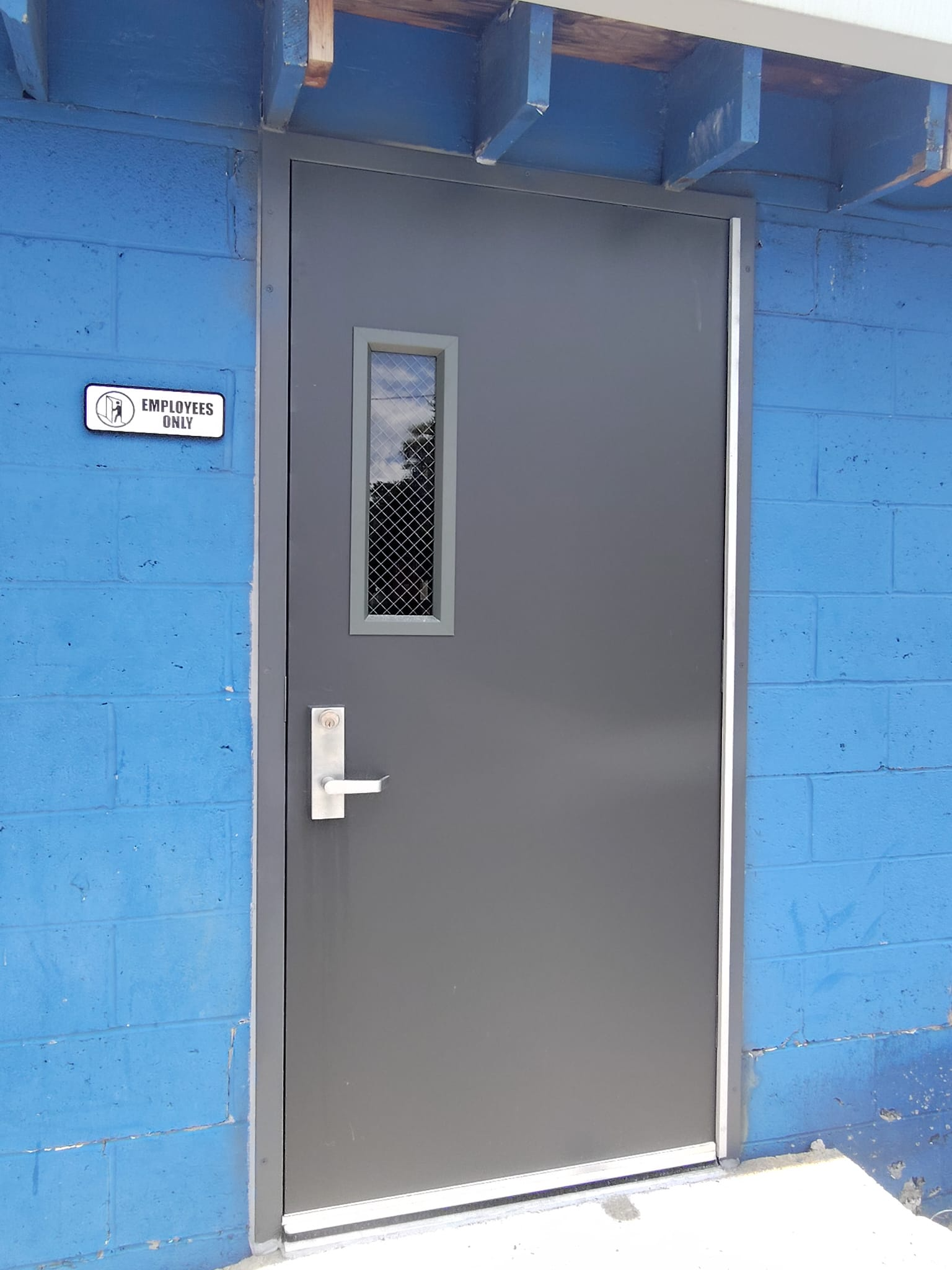 Gray Hollow Metal Door